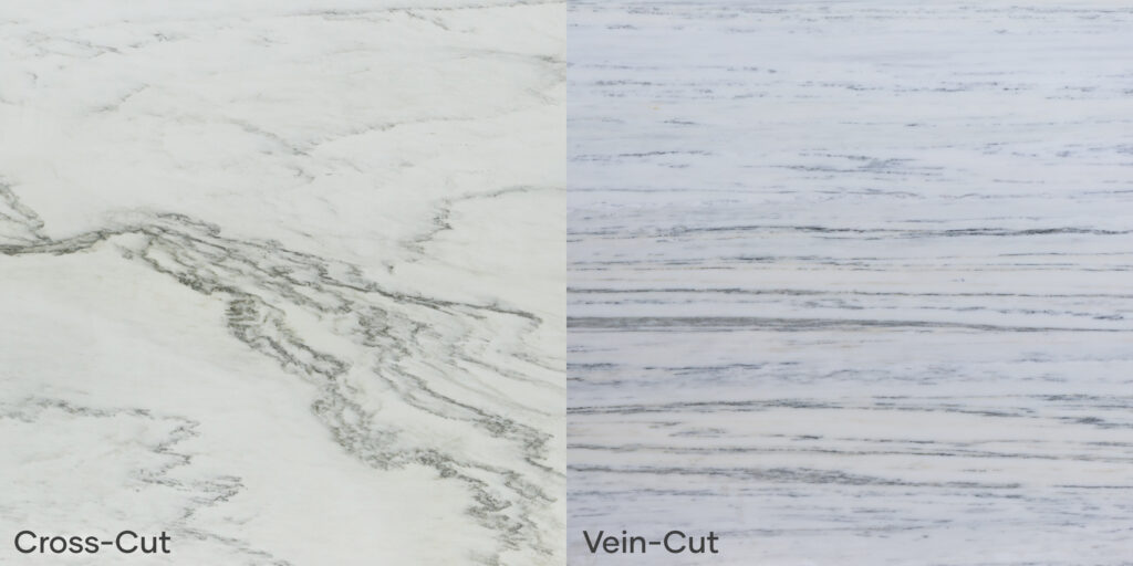 cross-cut vs vein-cut veining